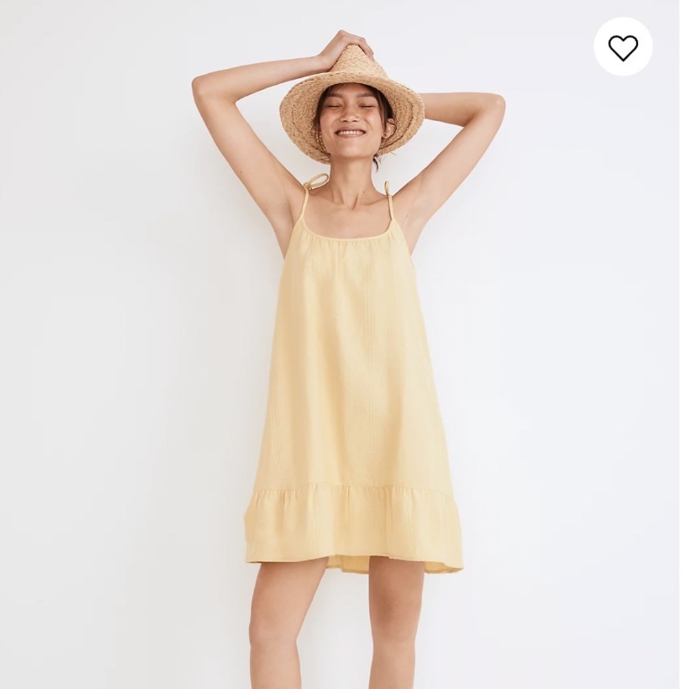 NWOT Madewell Lightestspun Tie-Strap Ruffle Hem Cover Up Dress